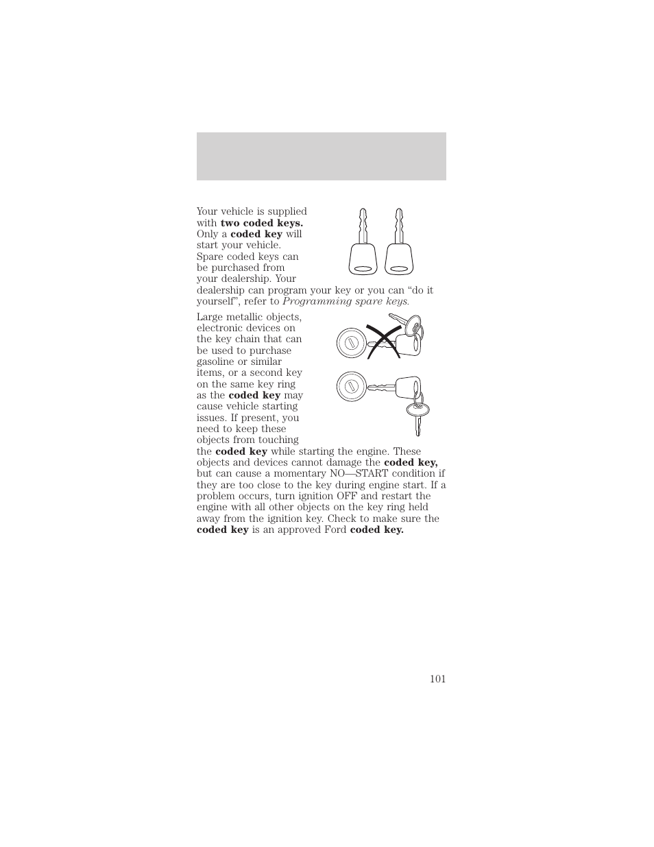 Locks and security | FORD 2002 Mustang v.1 User Manual | Page 101 / 264