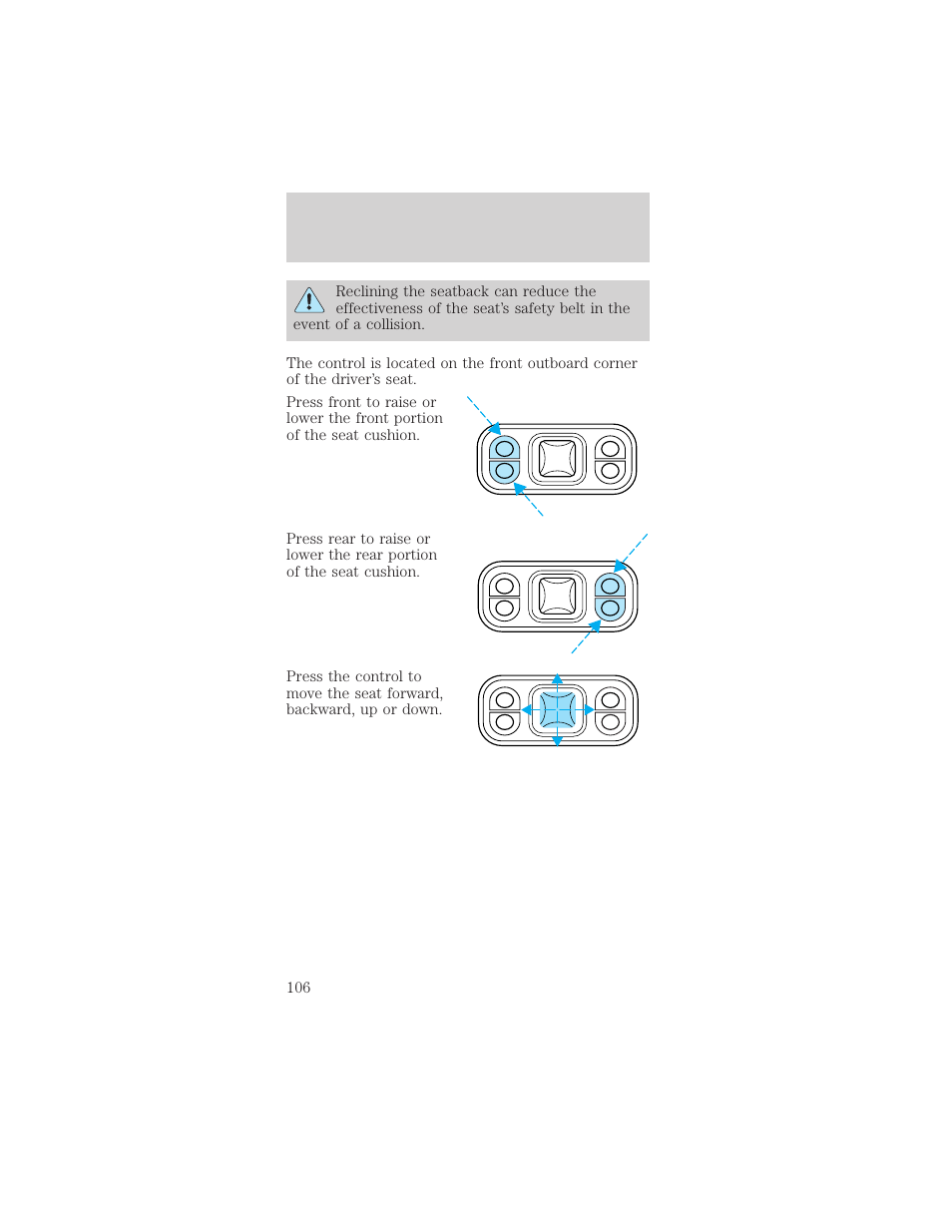 Seating and safety restraints | FORD 2002 Mustang v.1 User Manual | Page 106 / 264