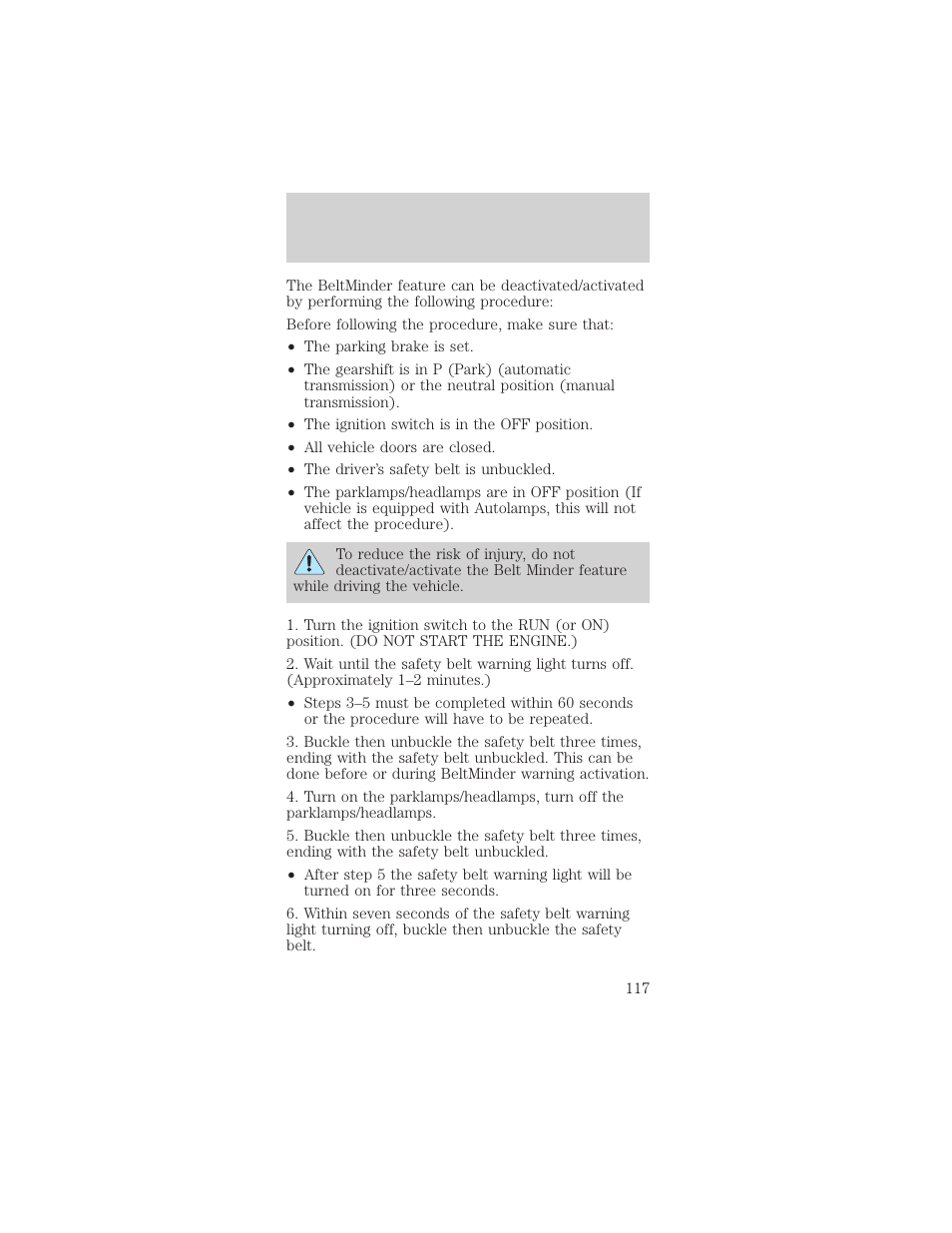 Seating and safety restraints | FORD 2002 Mustang v.1 User Manual | Page 117 / 264