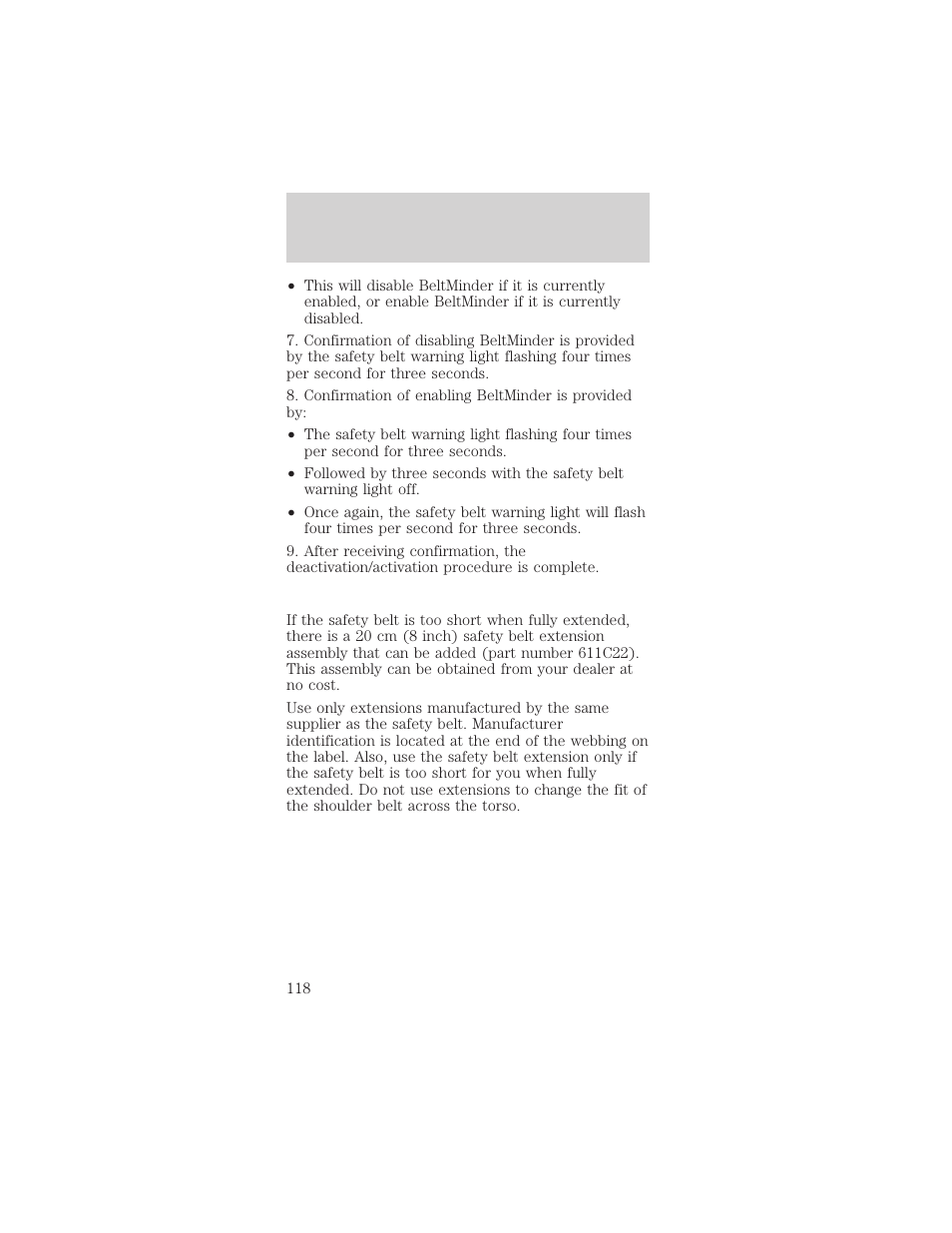 Seating and safety restraints | FORD 2002 Mustang v.1 User Manual | Page 118 / 264