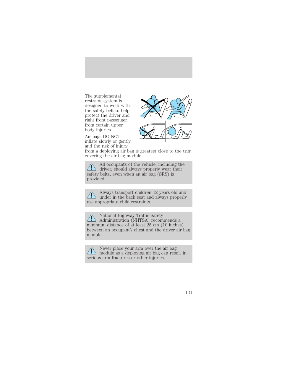Seating and safety restraints | FORD 2002 Mustang v.1 User Manual | Page 121 / 264