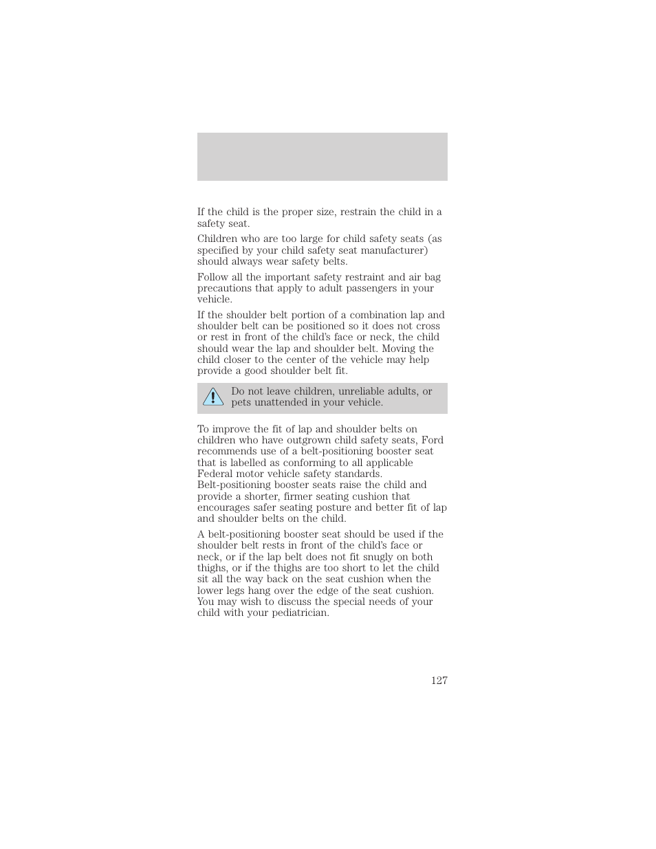 Seating and safety restraints | FORD 2002 Mustang v.1 User Manual | Page 127 / 264