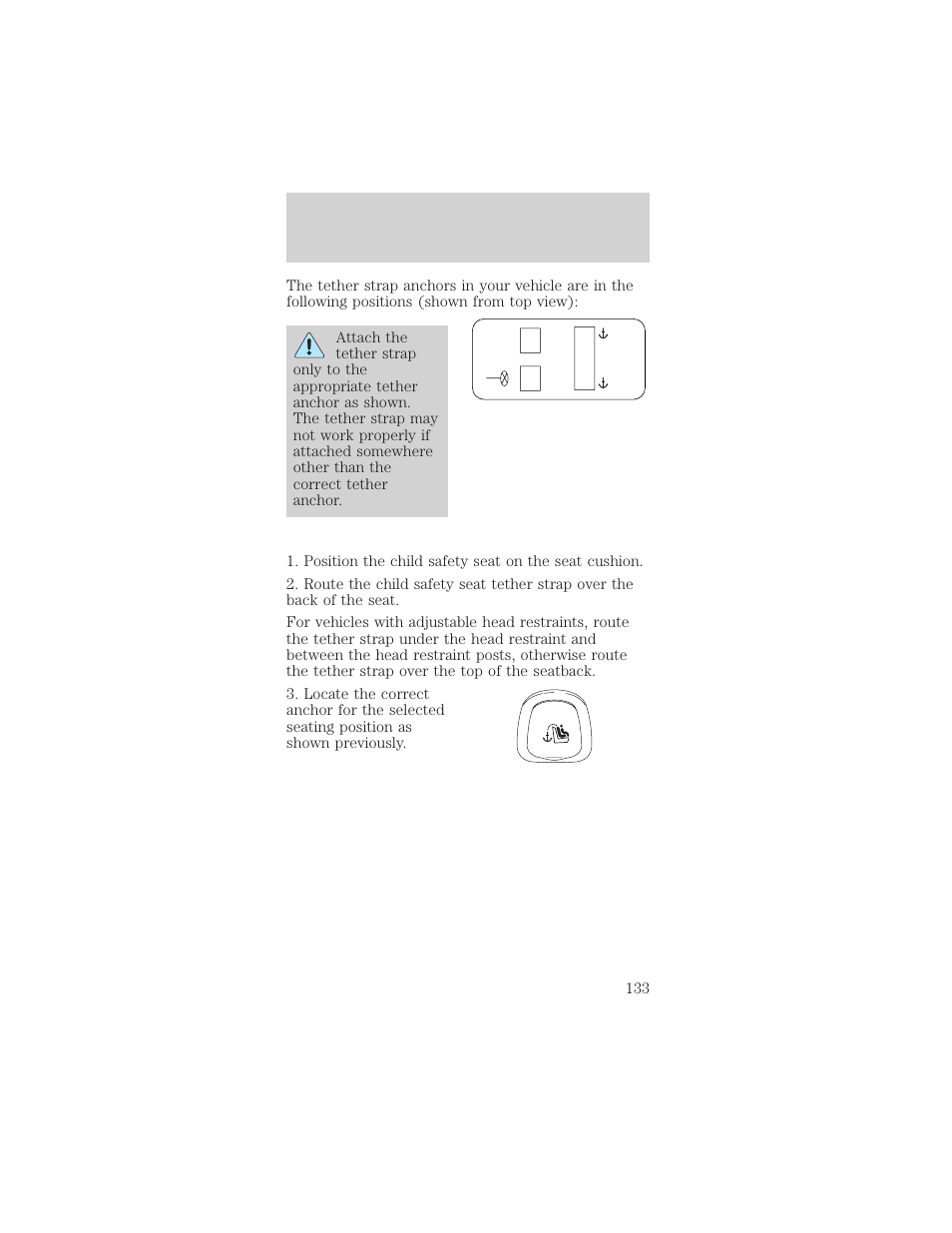 Seating and safety restraints | FORD 2002 Mustang v.1 User Manual | Page 133 / 264