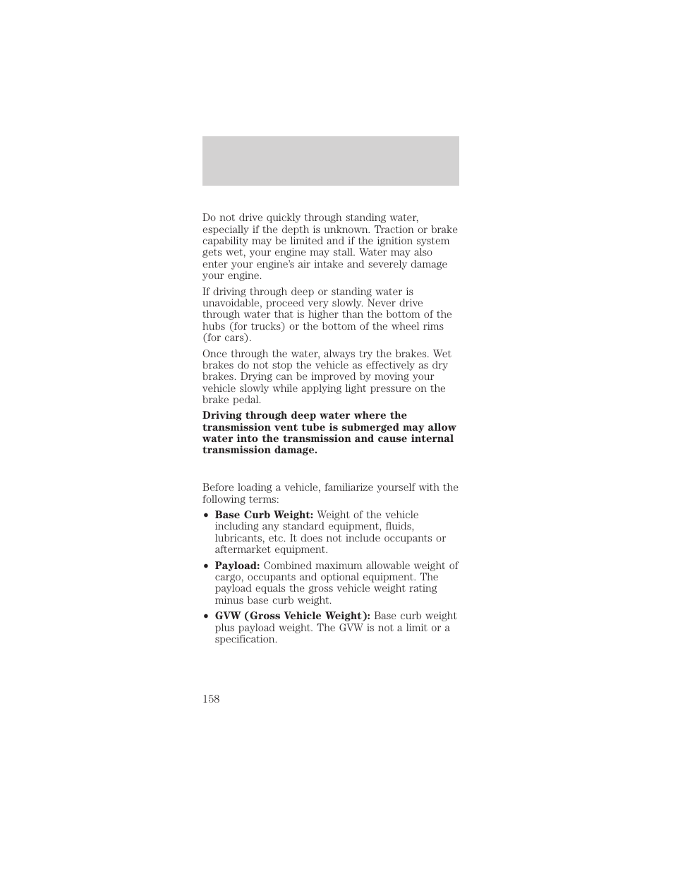 Driving | FORD 2002 Mustang v.1 User Manual | Page 158 / 264