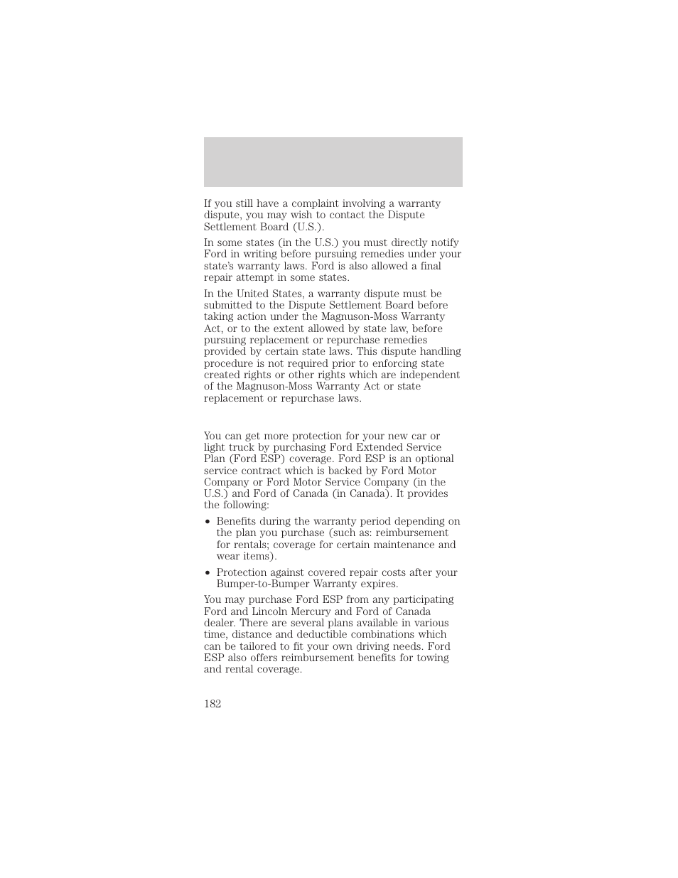 Customer assistance | FORD 2002 Mustang v.1 User Manual | Page 182 / 264