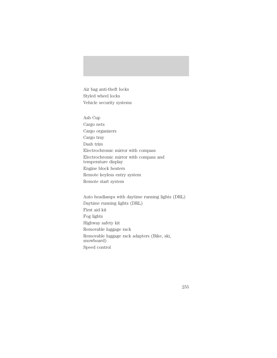 Accessories | FORD 2002 Mustang v.1 User Manual | Page 255 / 264