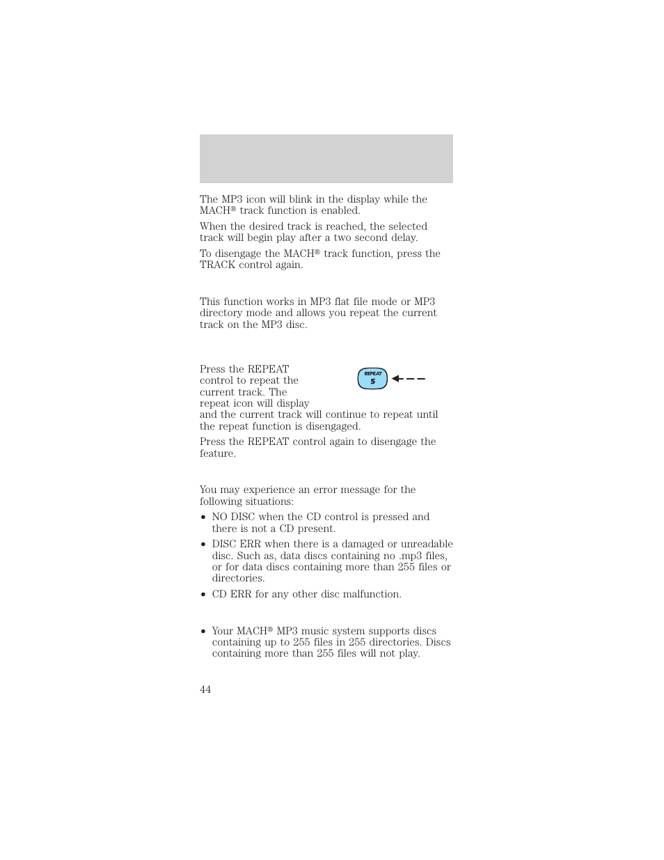 Entertainment systems | FORD 2002 Mustang v.1 User Manual | Page 44 / 264