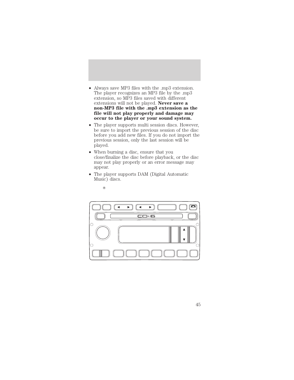 Entertainment systems | FORD 2002 Mustang v.1 User Manual | Page 45 / 264