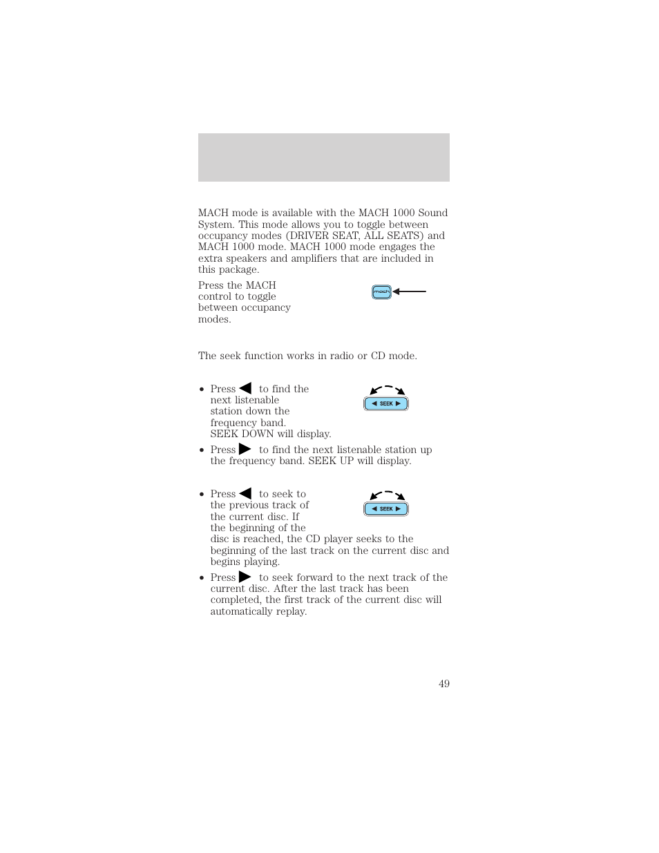 Entertainment systems | FORD 2002 Mustang v.1 User Manual | Page 49 / 264