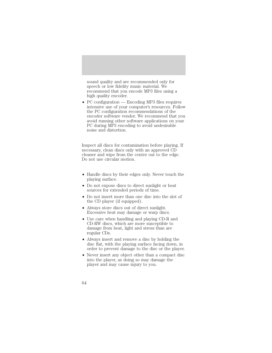 Entertainment systems | FORD 2002 Mustang v.1 User Manual | Page 64 / 264