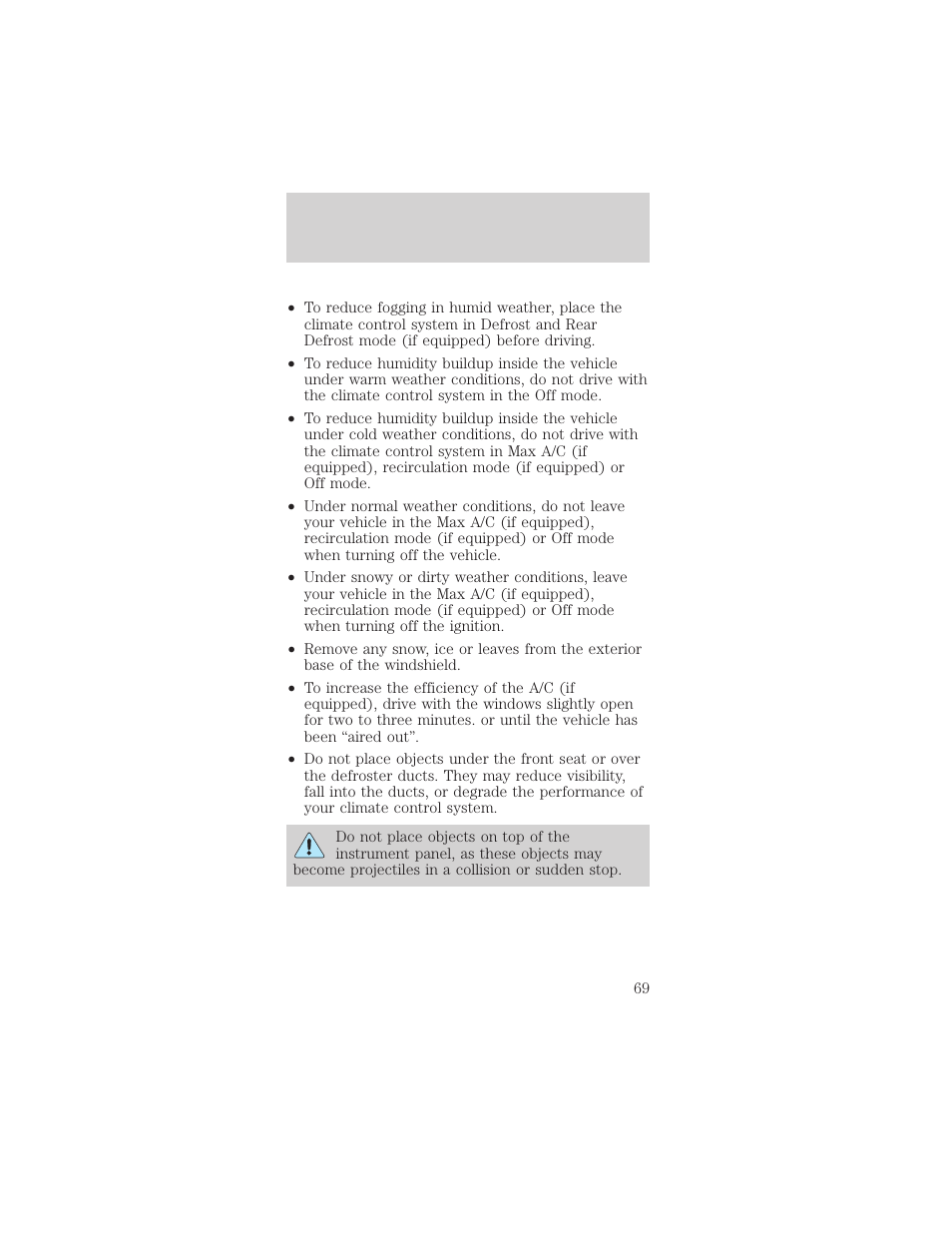 Climate controls | FORD 2002 Mustang v.1 User Manual | Page 69 / 264