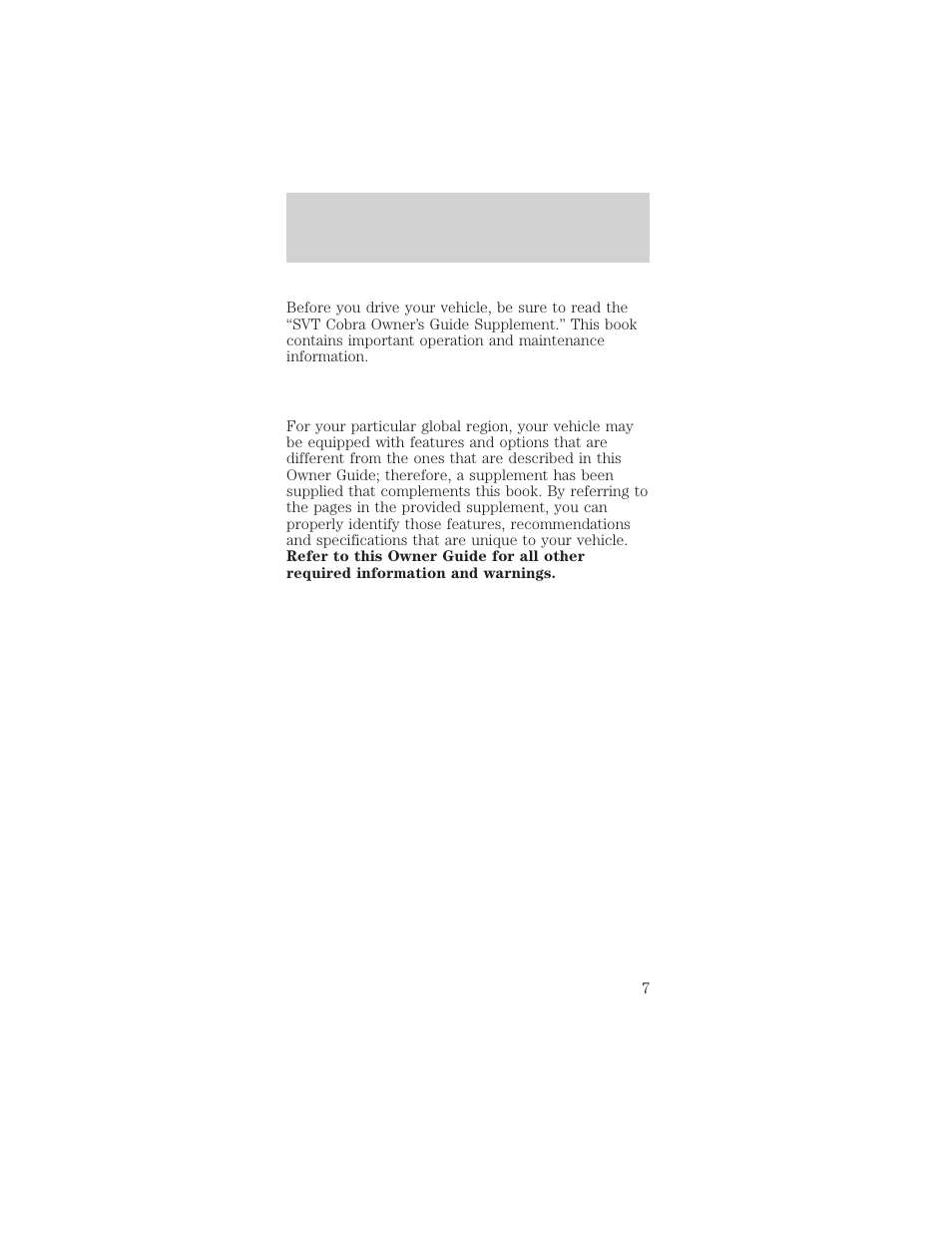 Introduction | FORD 2002 Mustang v.1 User Manual | Page 7 / 264