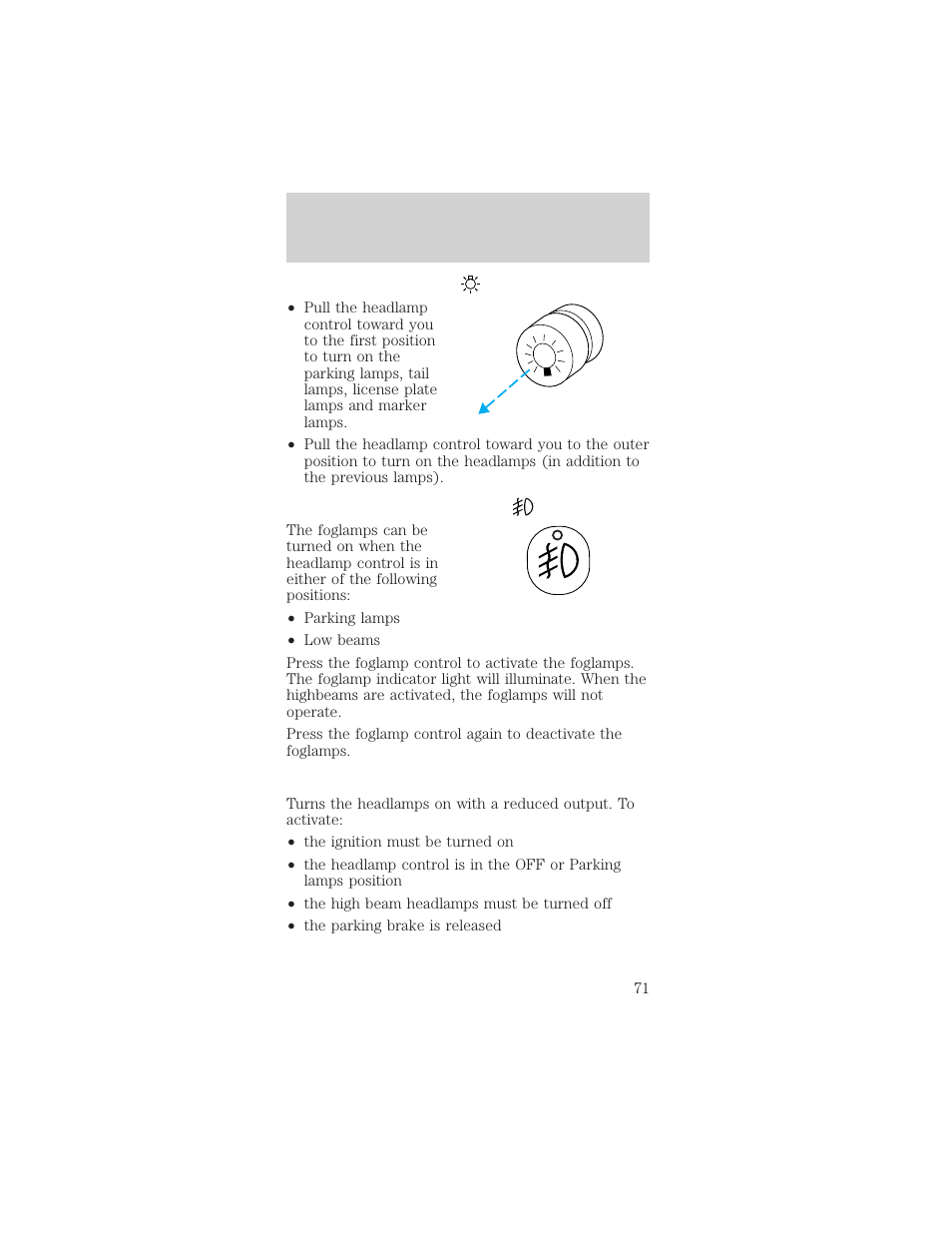 Lights | FORD 2002 Mustang v.1 User Manual | Page 71 / 264