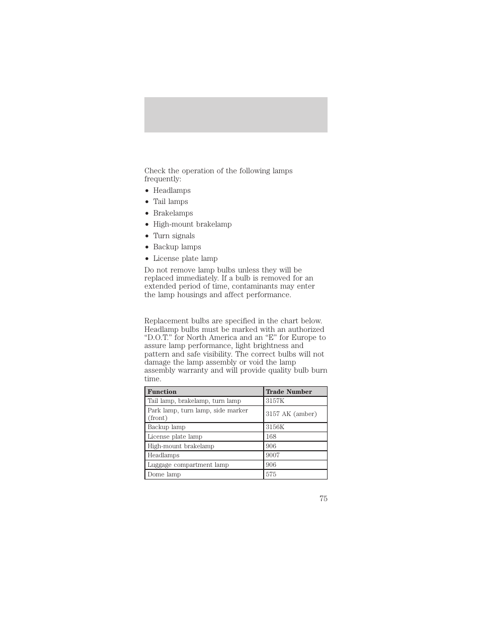 Lights | FORD 2002 Mustang v.1 User Manual | Page 75 / 264