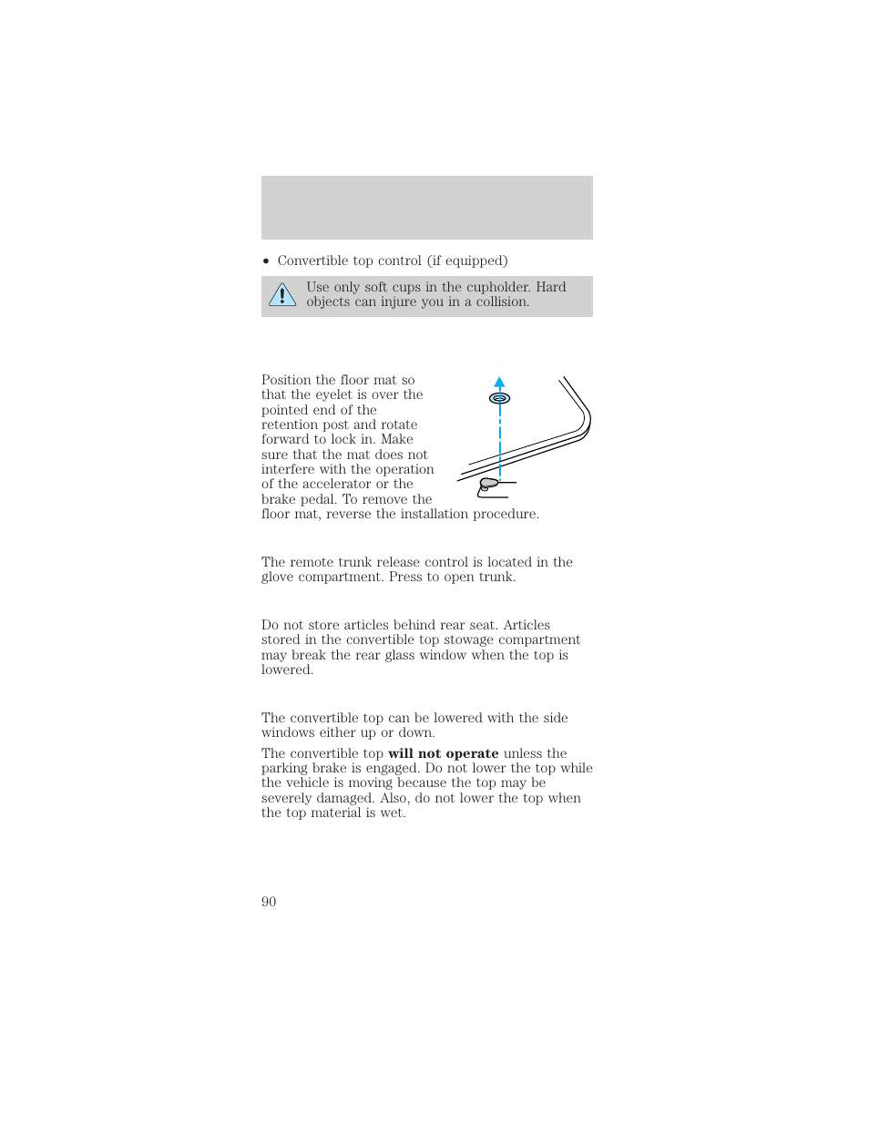 Driver controls | FORD 2002 Mustang v.1 User Manual | Page 90 / 264