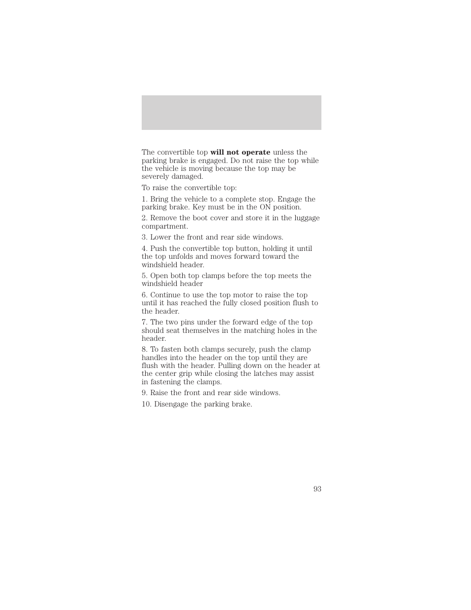 Driver controls | FORD 2002 Mustang v.1 User Manual | Page 93 / 264