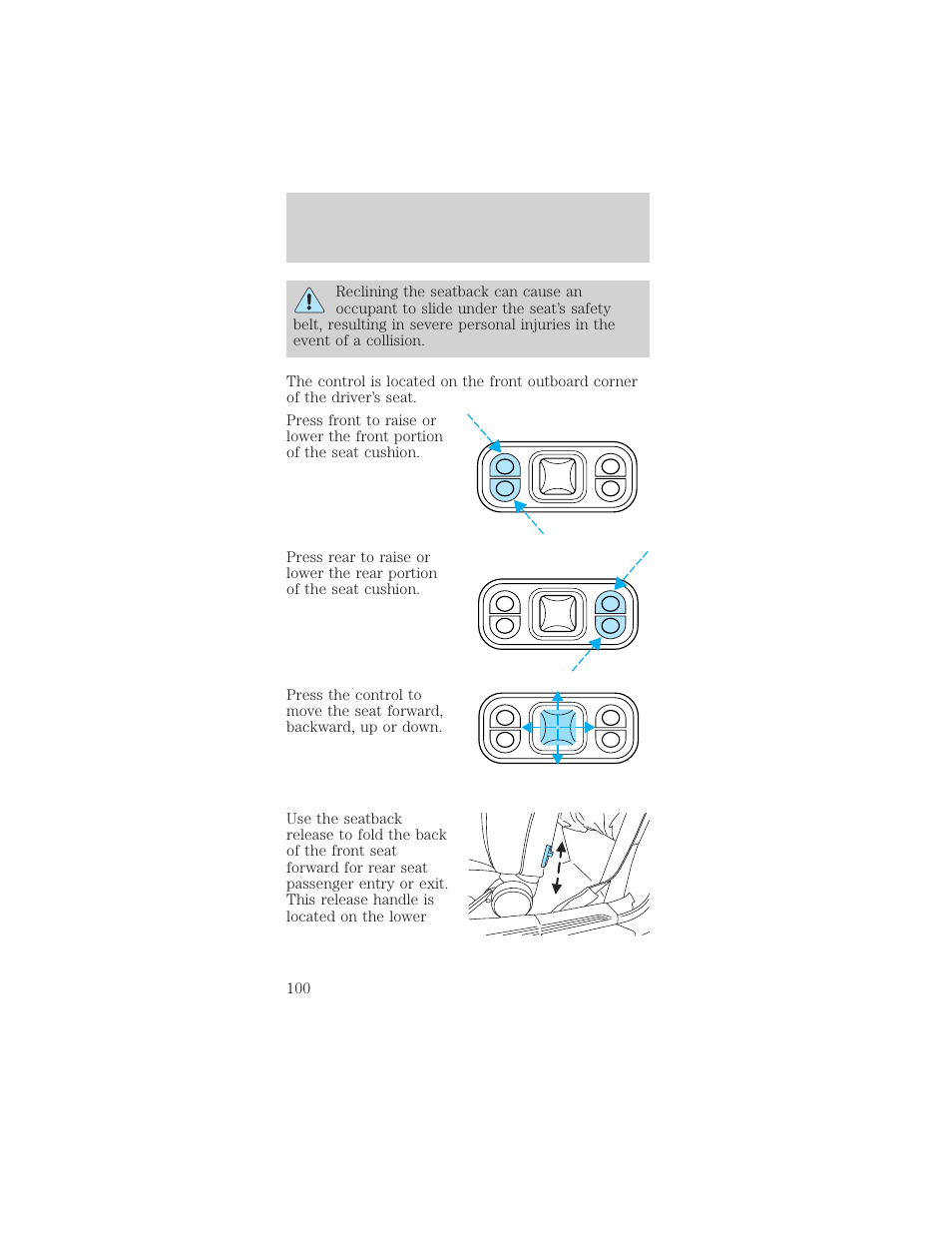 Seating and safety restraints | FORD 2002 Mustang v.2 User Manual | Page 100 / 256