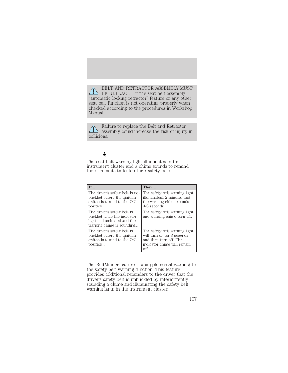 Seating and safety restraints | FORD 2002 Mustang v.2 User Manual | Page 107 / 256