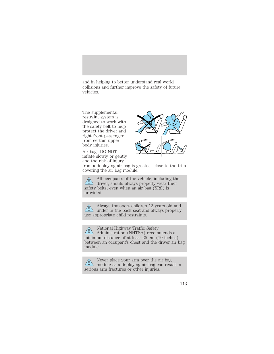 Seating and safety restraints | FORD 2002 Mustang v.2 User Manual | Page 113 / 256