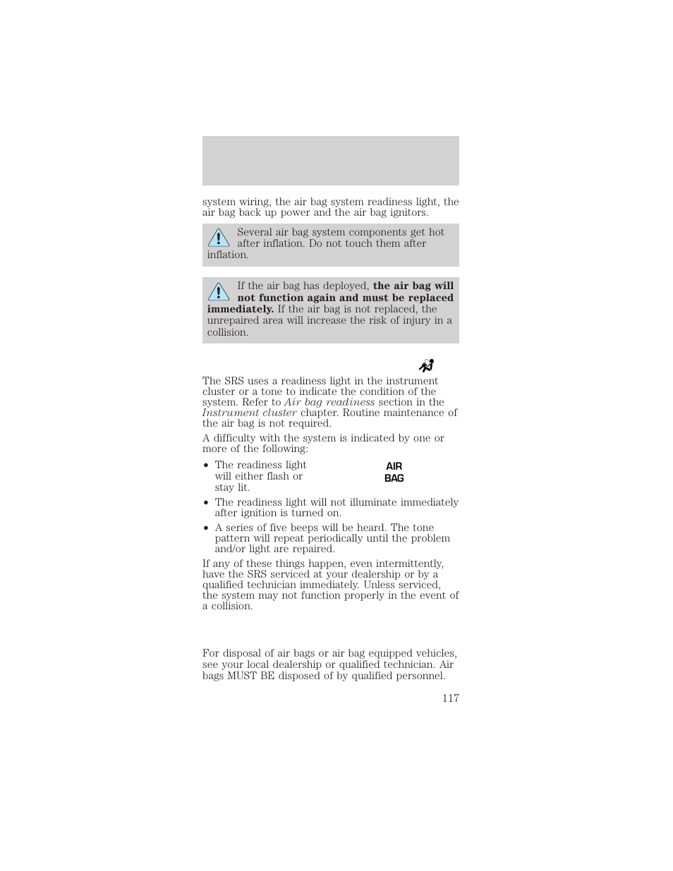 Seating and safety restraints | FORD 2002 Mustang v.2 User Manual | Page 117 / 256