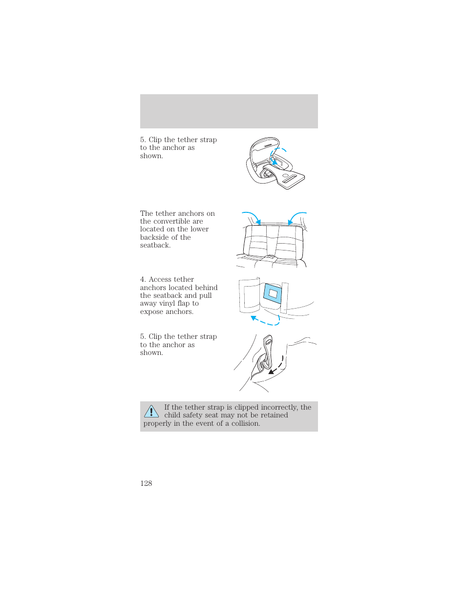 Seating and safety restraints | FORD 2002 Mustang v.2 User Manual | Page 128 / 256