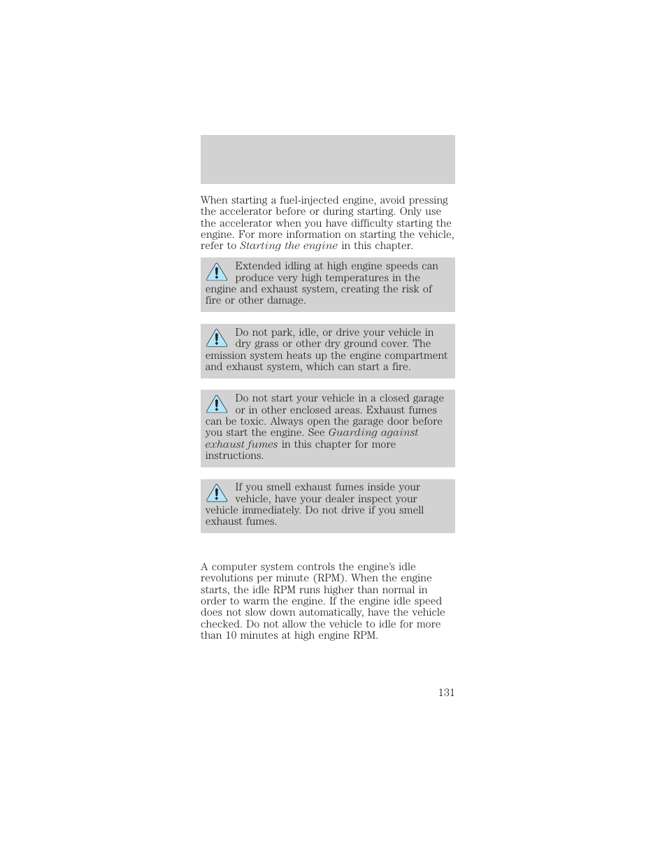 Driving | FORD 2002 Mustang v.2 User Manual | Page 131 / 256