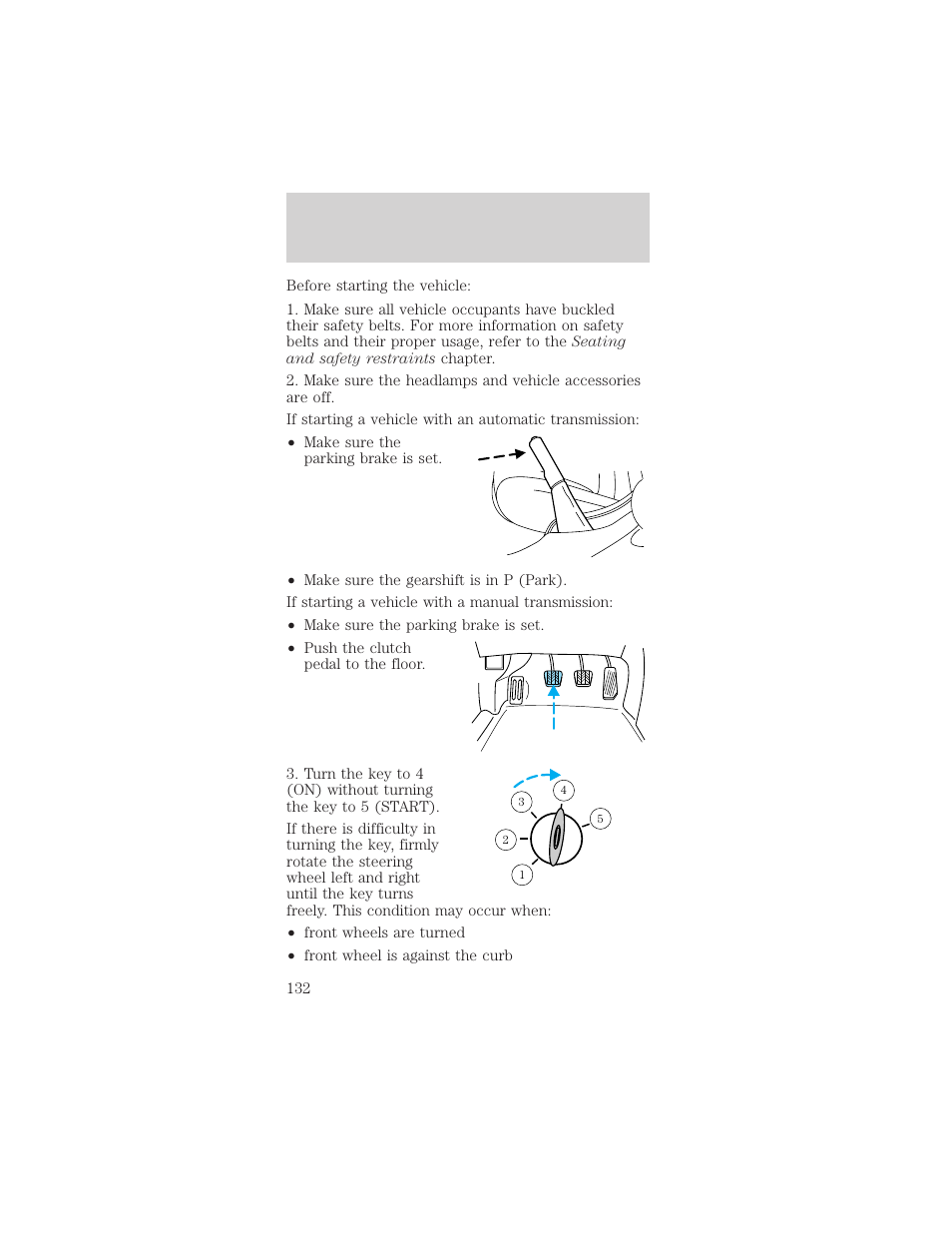 Driving | FORD 2002 Mustang v.2 User Manual | Page 132 / 256