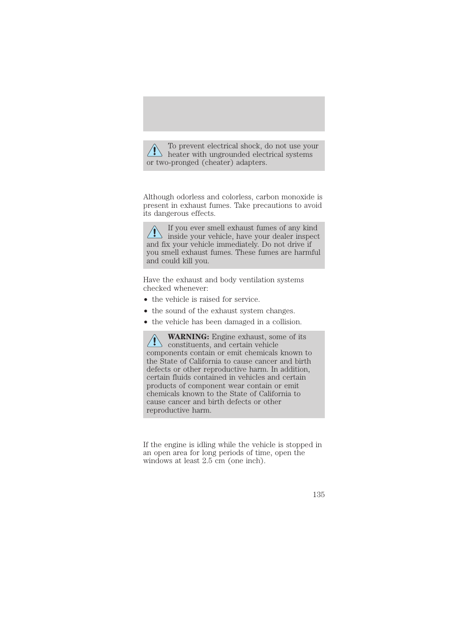 Driving | FORD 2002 Mustang v.2 User Manual | Page 135 / 256