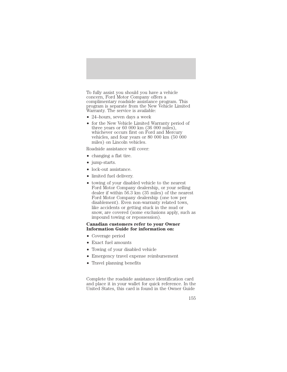 Roadside emergencies | FORD 2002 Mustang v.2 User Manual | Page 155 / 256