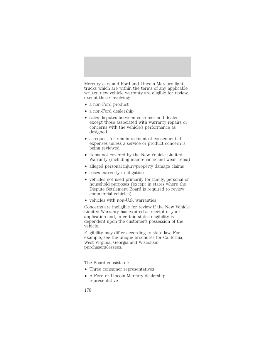 Customer assistance | FORD 2002 Mustang v.2 User Manual | Page 178 / 256