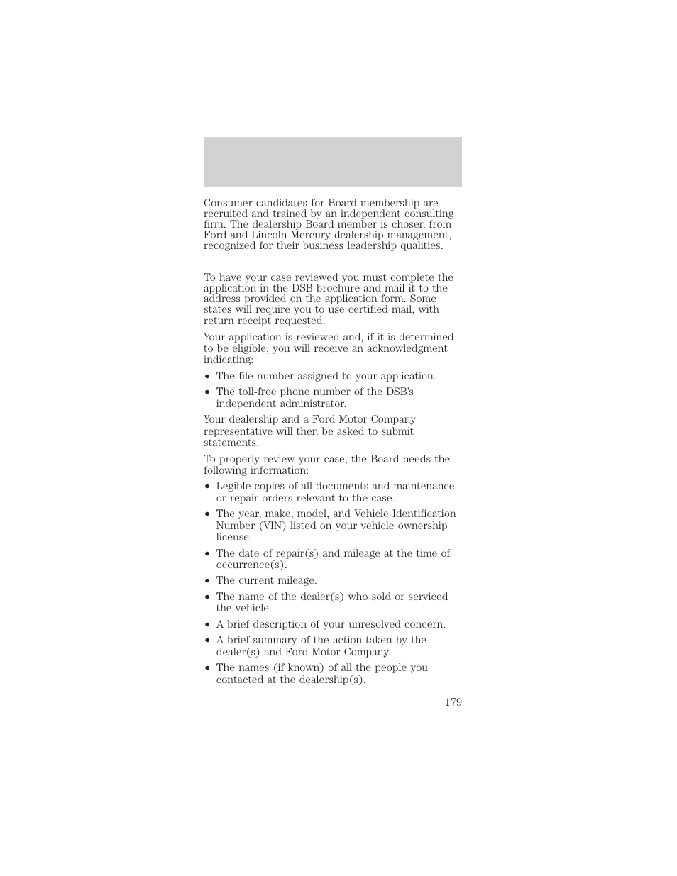 Customer assistance | FORD 2002 Mustang v.2 User Manual | Page 179 / 256