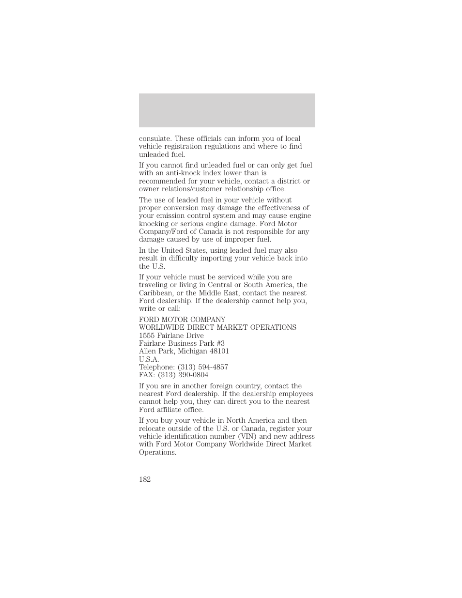 Customer assistance | FORD 2002 Mustang v.2 User Manual | Page 182 / 256