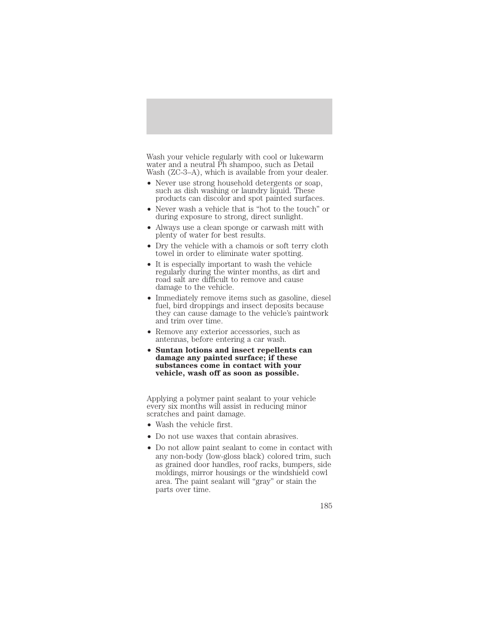 Cleaning | FORD 2002 Mustang v.2 User Manual | Page 185 / 256
