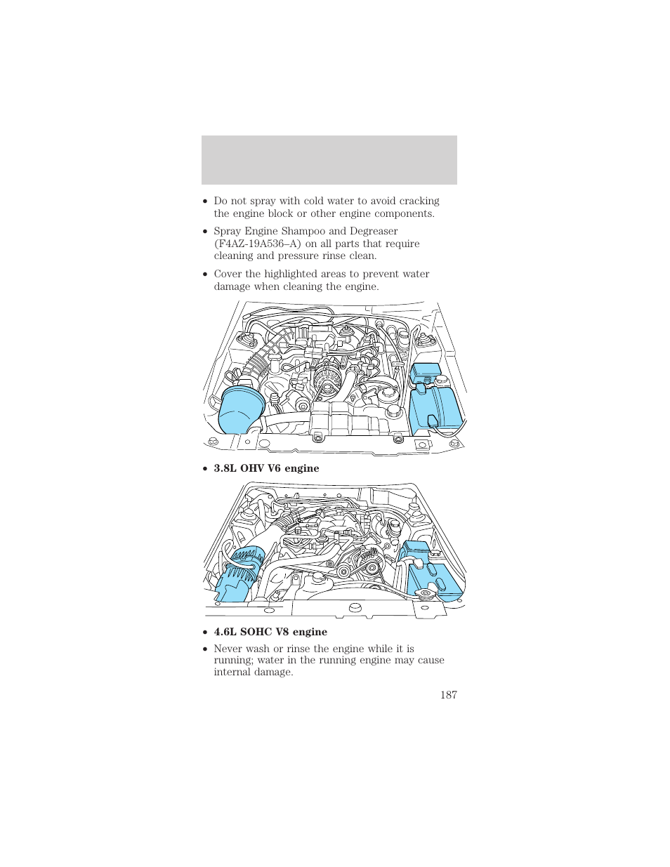 Cleaning | FORD 2002 Mustang v.2 User Manual | Page 187 / 256