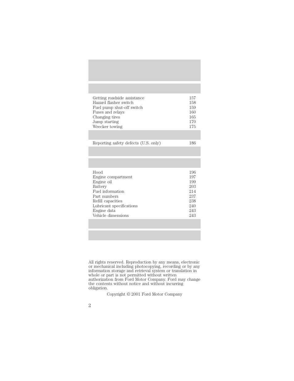 FORD 2002 Mustang v.2 User Manual | Page 2 / 256