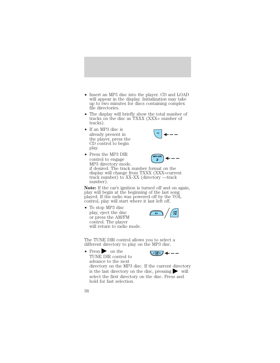 Entertainment systems | FORD 2002 Mustang v.2 User Manual | Page 36 / 256