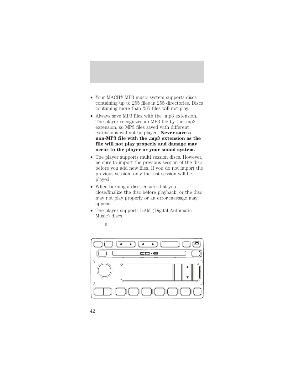 Entertainment systems | FORD 2002 Mustang v.2 User Manual | Page 42 / 256