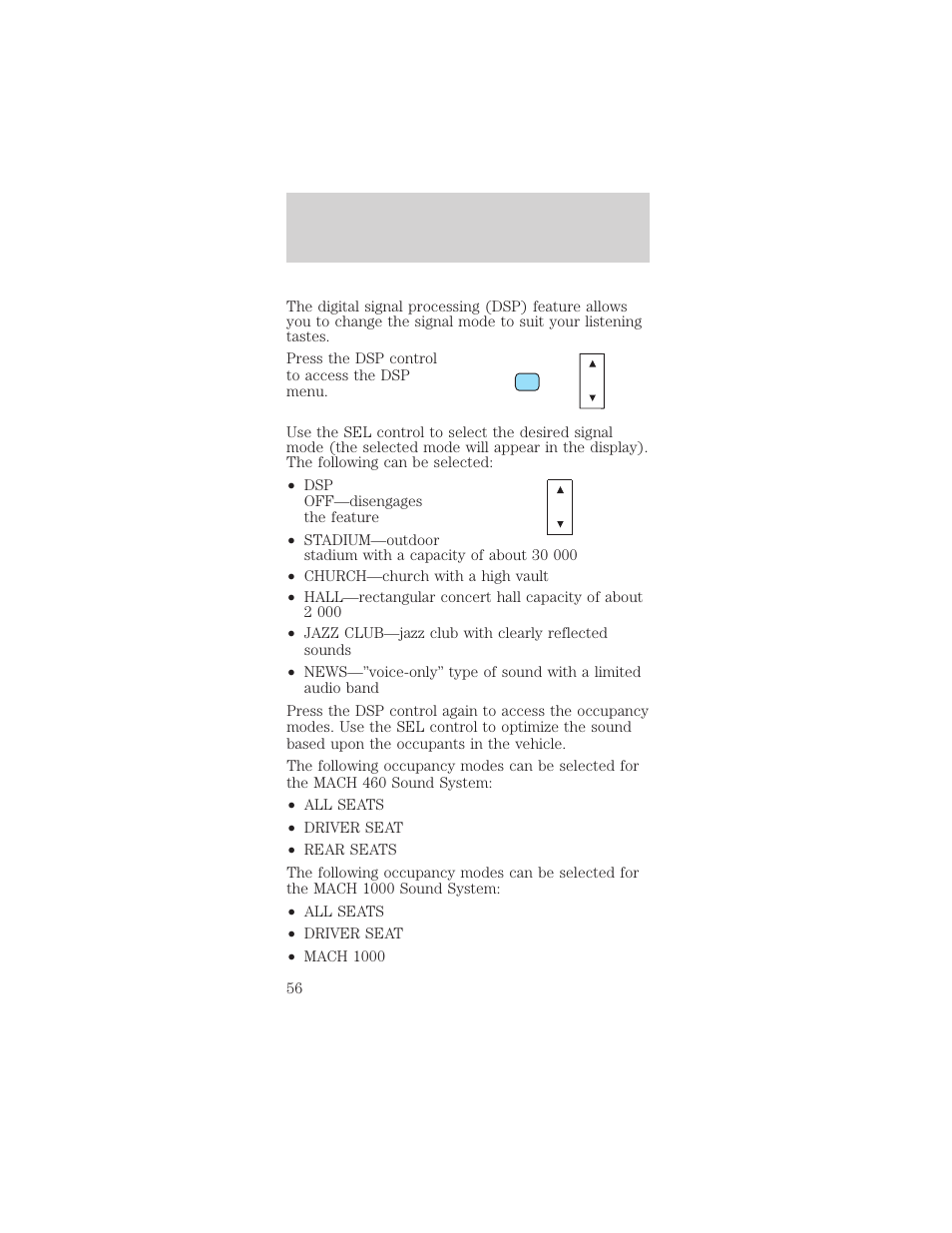 Entertainment systems | FORD 2002 Mustang v.2 User Manual | Page 56 / 256