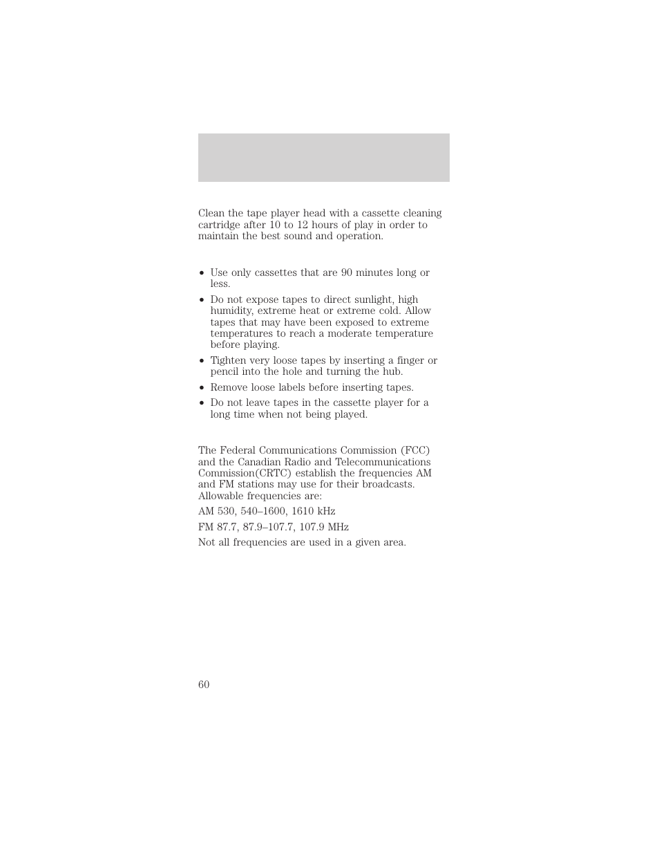 Entertainment systems | FORD 2002 Mustang v.2 User Manual | Page 60 / 256