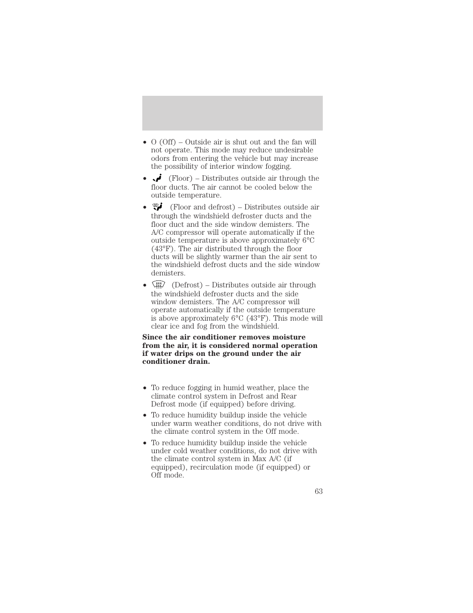 Climate controls | FORD 2002 Mustang v.2 User Manual | Page 63 / 256