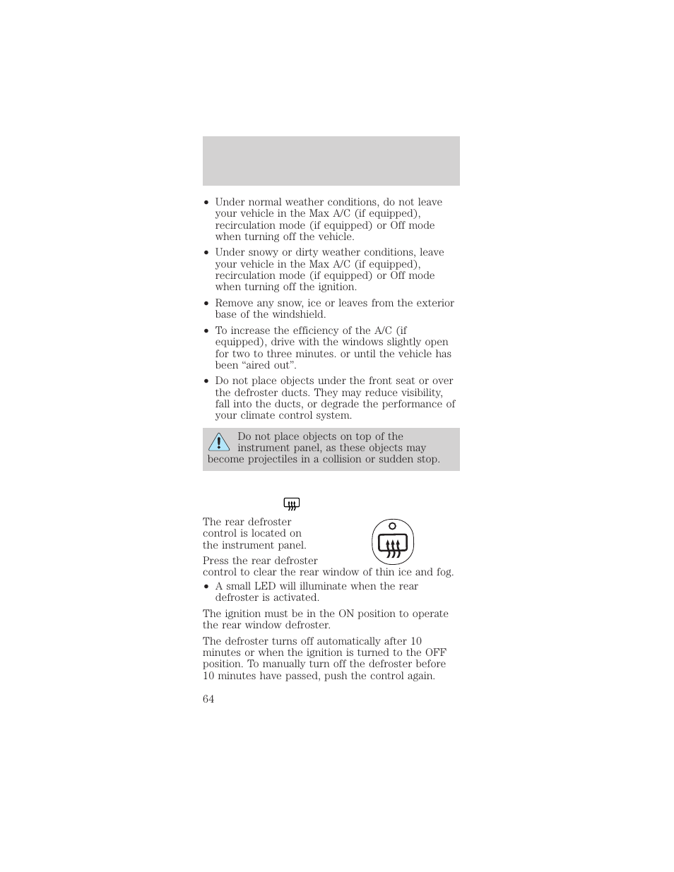 Climate controls | FORD 2002 Mustang v.2 User Manual | Page 64 / 256