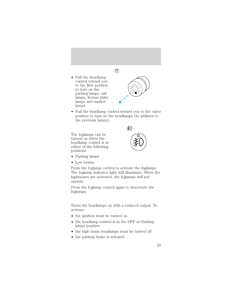 Lights | FORD 2002 Mustang v.2 User Manual | Page 65 / 256