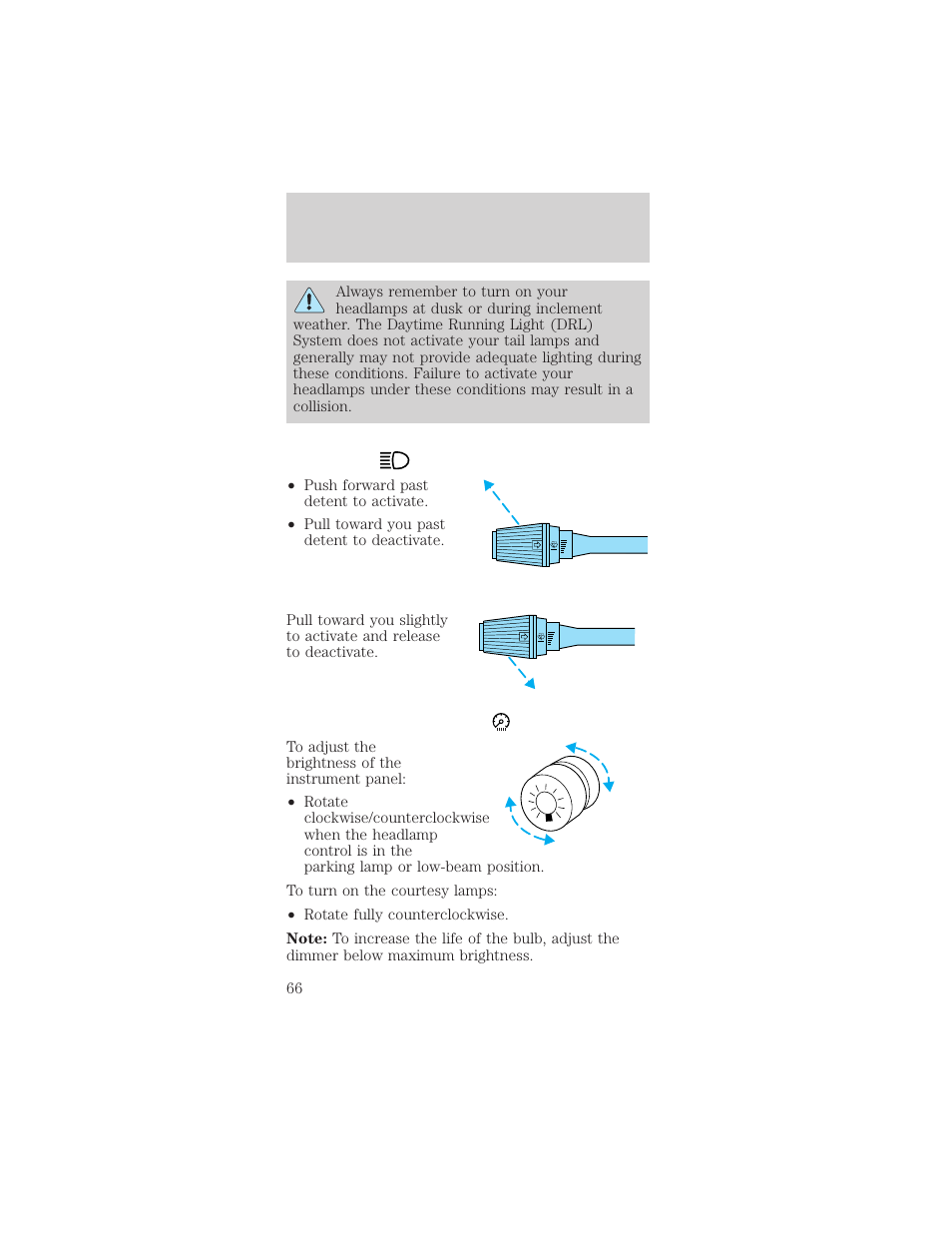 Lights | FORD 2002 Mustang v.2 User Manual | Page 66 / 256