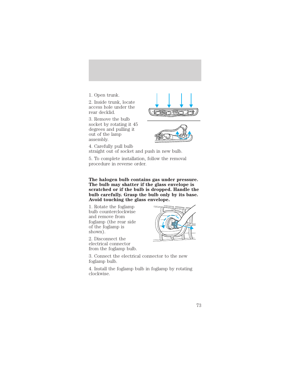 Lights | FORD 2002 Mustang v.2 User Manual | Page 73 / 256