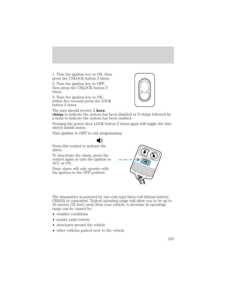 Locks and security | FORD 2002 Ranger v.1 User Manual | Page 103 / 288