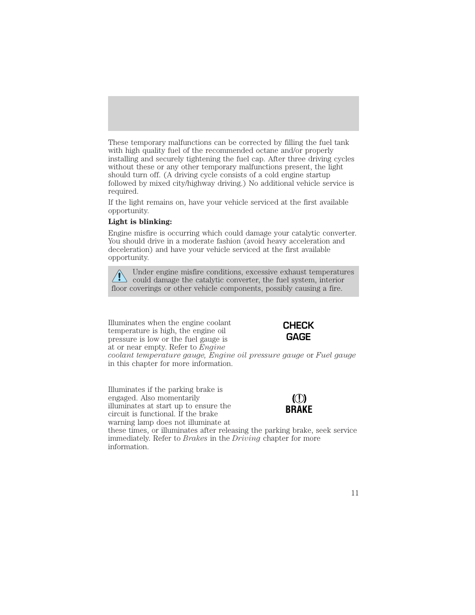 Instrument cluster | FORD 2002 Ranger v.1 User Manual | Page 11 / 288