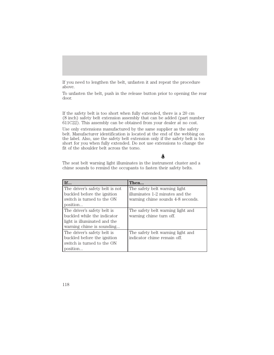 Seating and safety restraints | FORD 2002 Ranger v.1 User Manual | Page 118 / 288