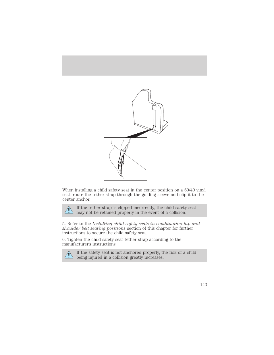 Seating and safety restraints | FORD 2002 Ranger v.1 User Manual | Page 143 / 288