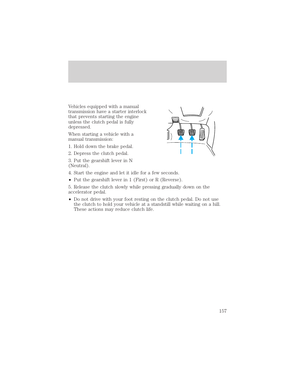 Driving | FORD 2002 Ranger v.1 User Manual | Page 157 / 288