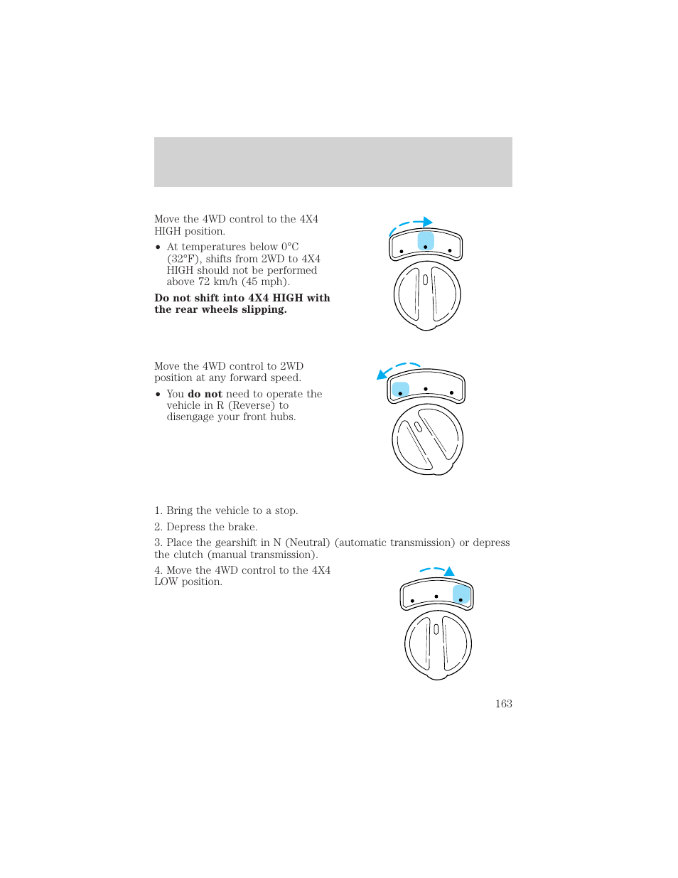 Driving | FORD 2002 Ranger v.1 User Manual | Page 163 / 288